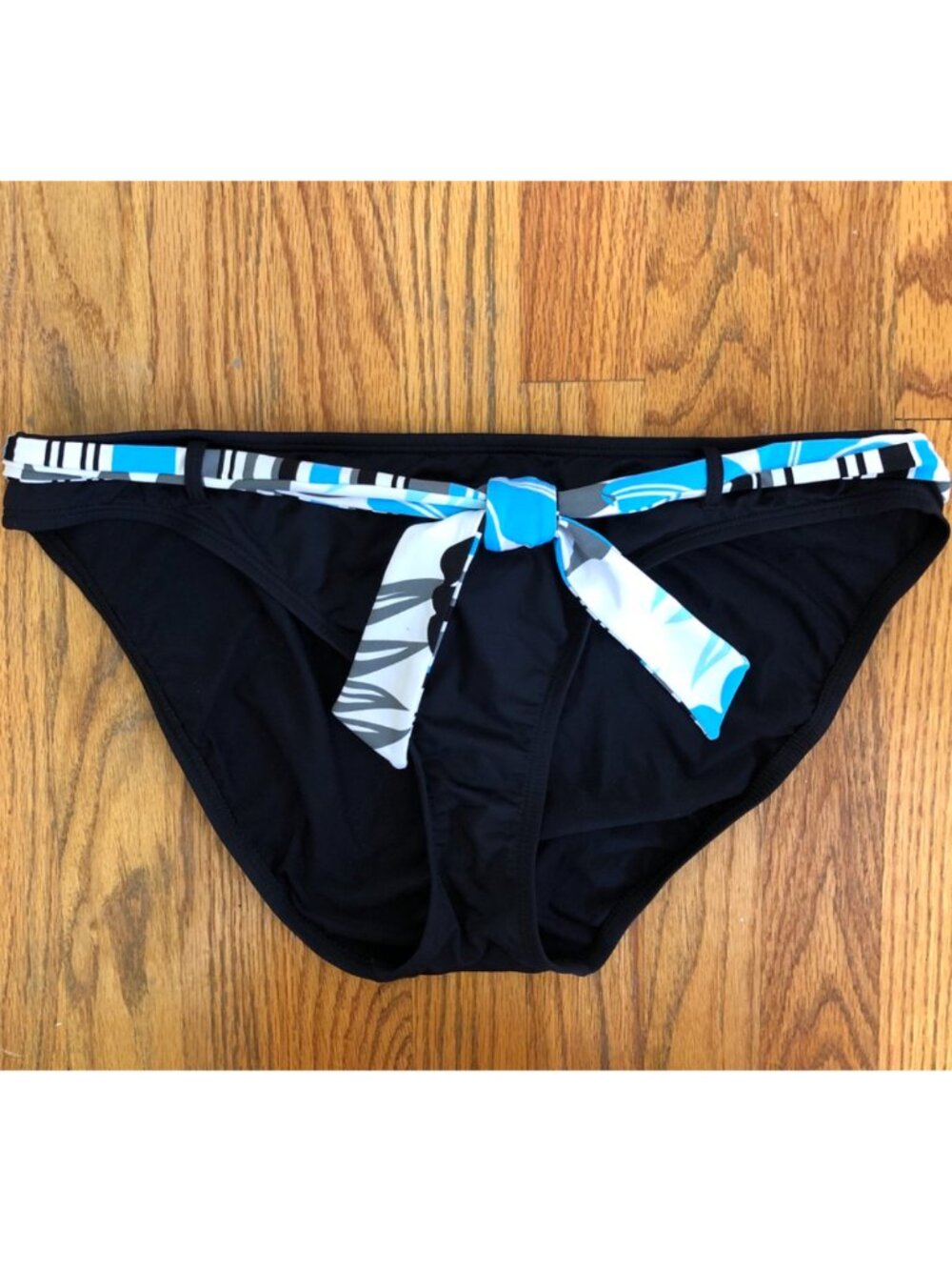 NEW NWOT JAG JEANS Solid Black Blue White Belted Stripe Y2K Bikini BOTTOM XL